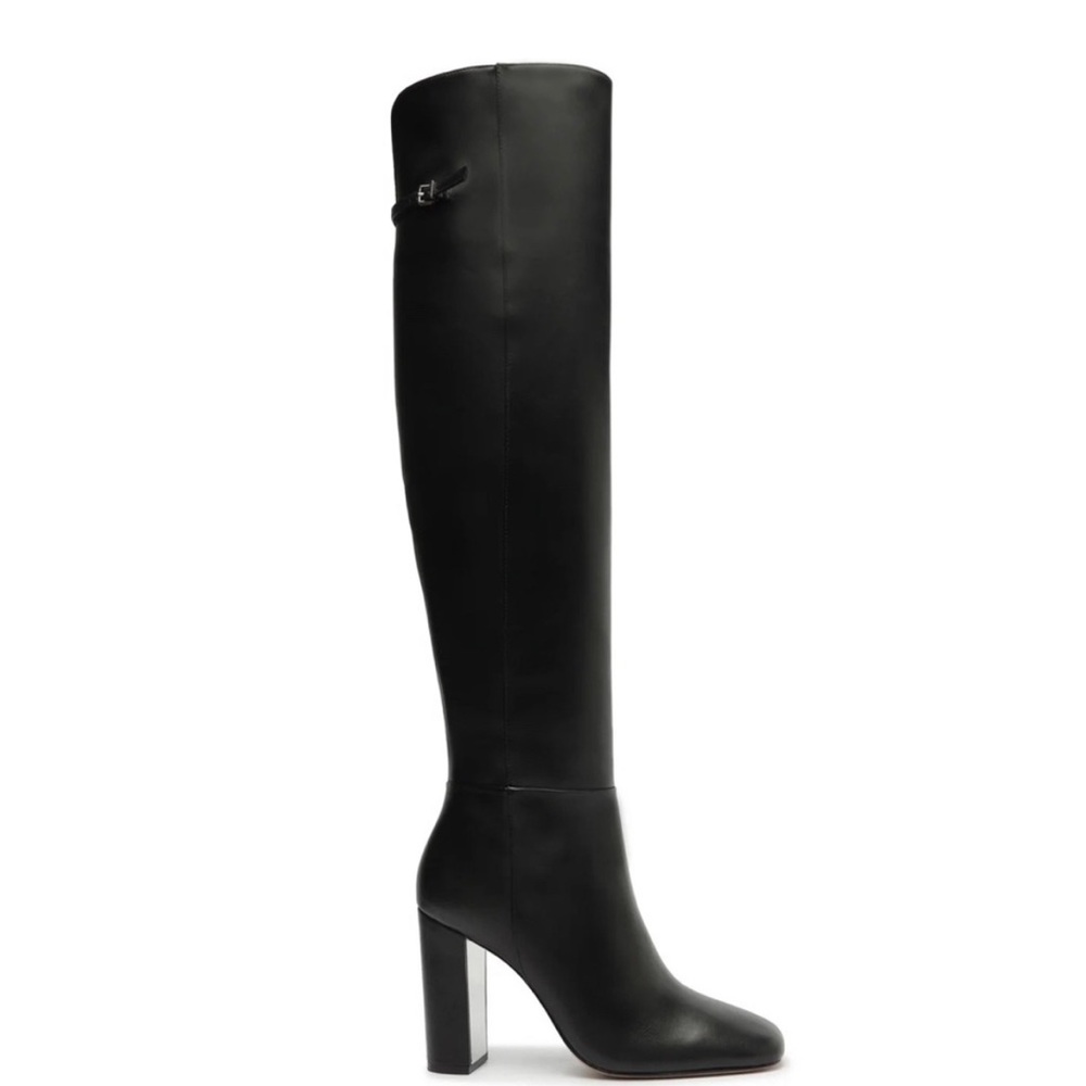 SCHUTZ austine Black Over the Knee Boots with High Block Heel sz 10